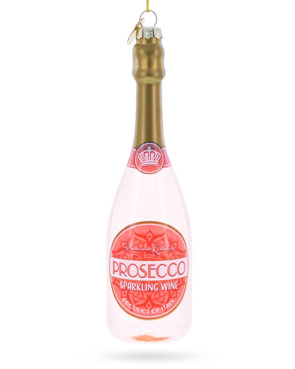 Sparkling Prosecco Bottle Glass Christmas Ornament