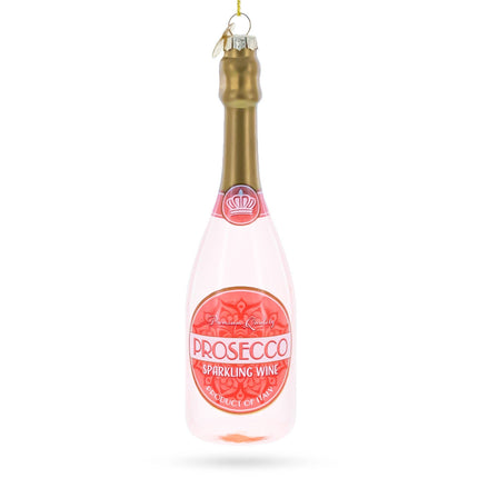 Sparkling Prosecco Bottle Glass Christmas Ornament