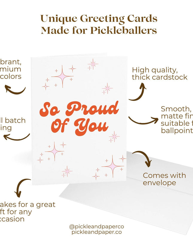 So Proud Of You Pickleball Greeting Card
