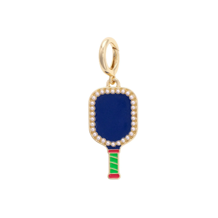 Pearl accented Pickleball Charm in Blue