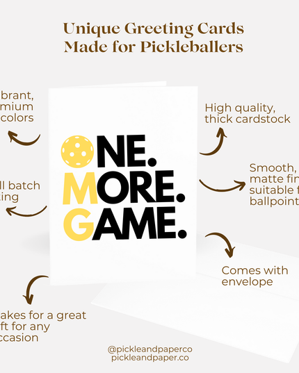 One More Game Pickleball Birthday Greeting Card