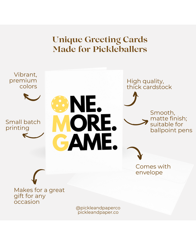 One More Game Pickleball Birthday Greeting Card