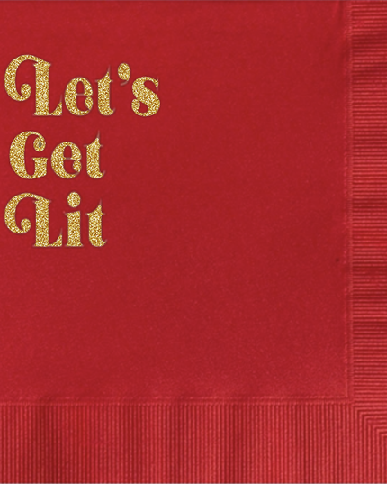 Let's Get Lit Cocktail Napkin