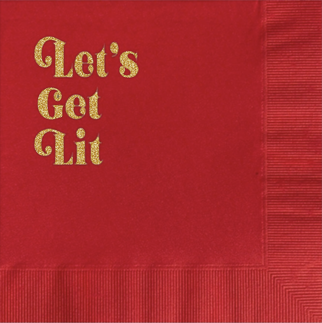 Let's Get Lit Cocktail Napkin