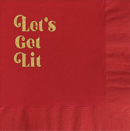 Let's Get Lit Cocktail Napkin