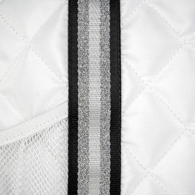 Pickleball Bag White w/ Black/Silver Stripe