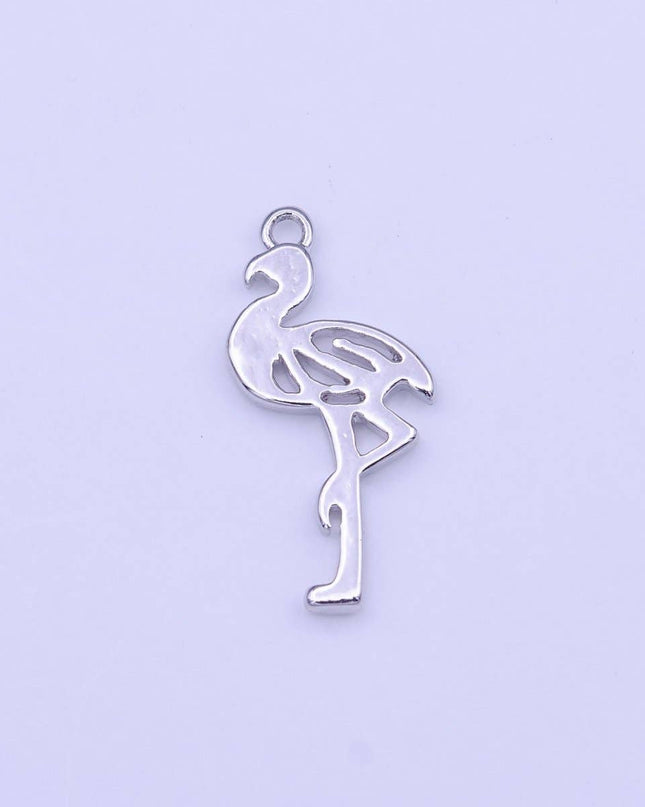 Minimalist Flamingo Bird Charm in Gold & Silver | C-505 C-516