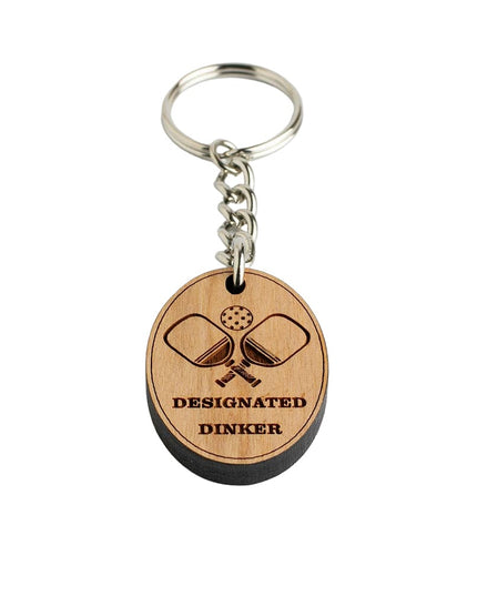 Designated Dinker Paddle Wood Keychain