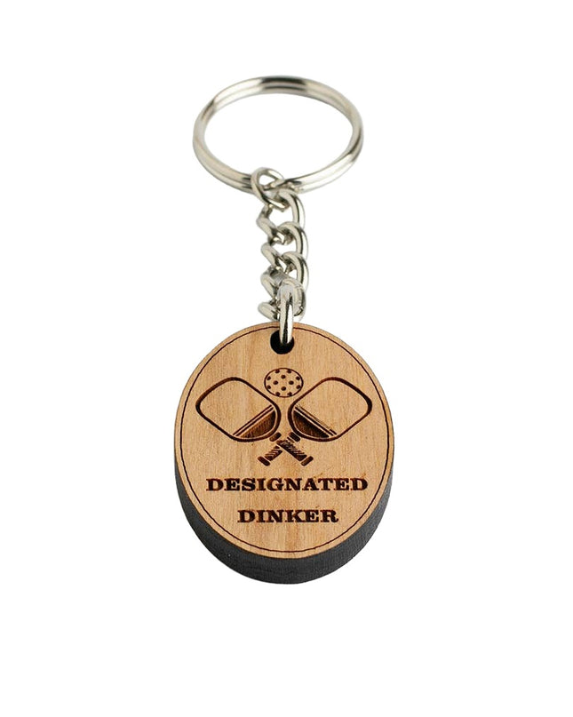 Designated Dinker Paddle Wood Keychain