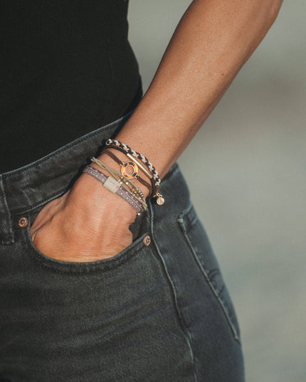 "Ember" Tortoise Shell Ring Charm with gold, browns and neutrals.