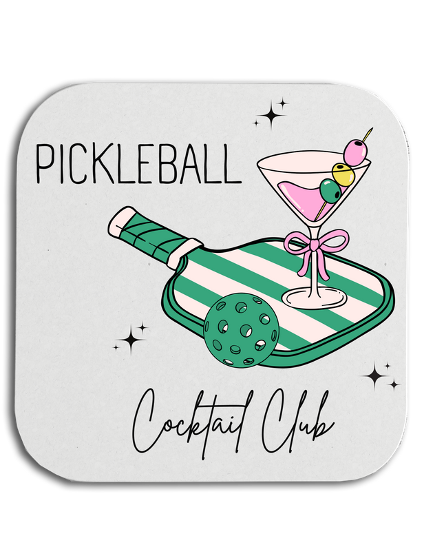 Pickleball Cocktail Club Coasters
