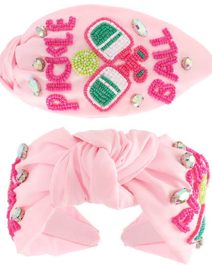 Pickle Baller Top Knotted Beaded Headband