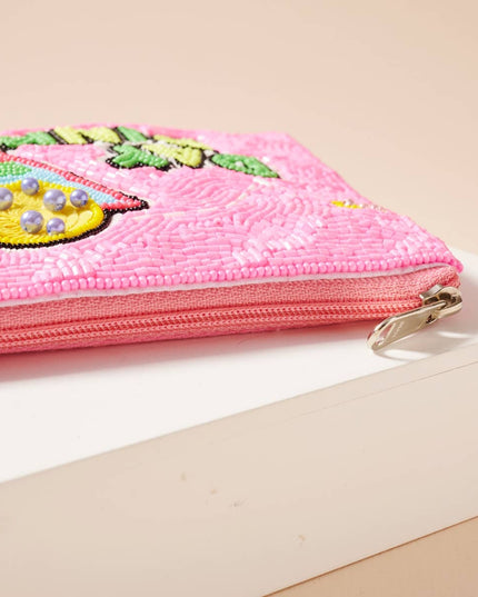 "Day Dinking" Beaded Coin Pouch