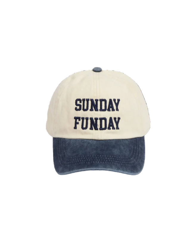 Cap with 'SUNDAY FUNDAY' text on a white background