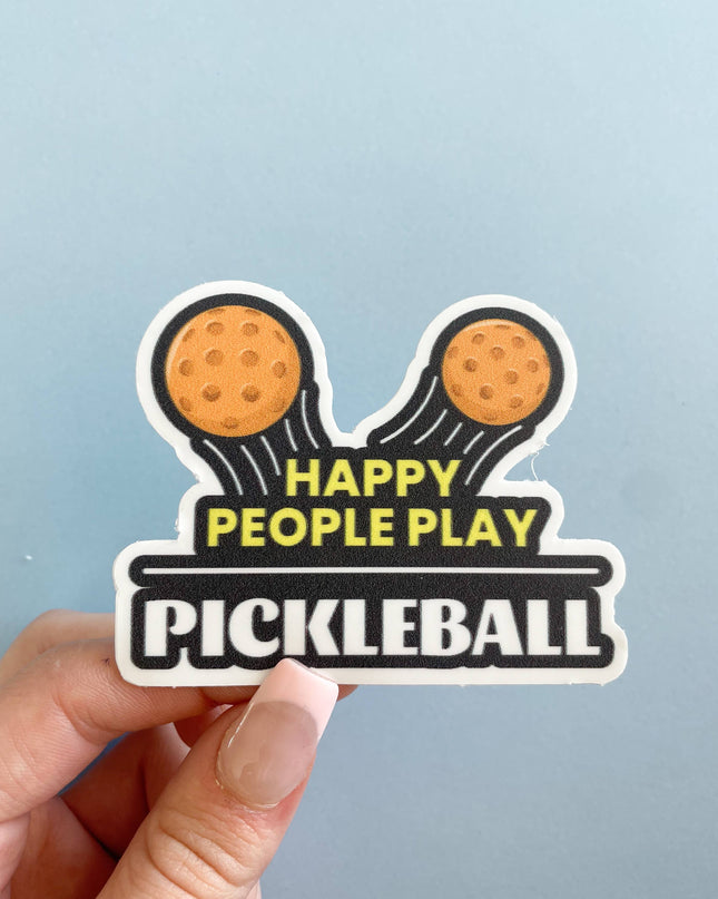 Happy People Play Pickleball Vinyl Sticker