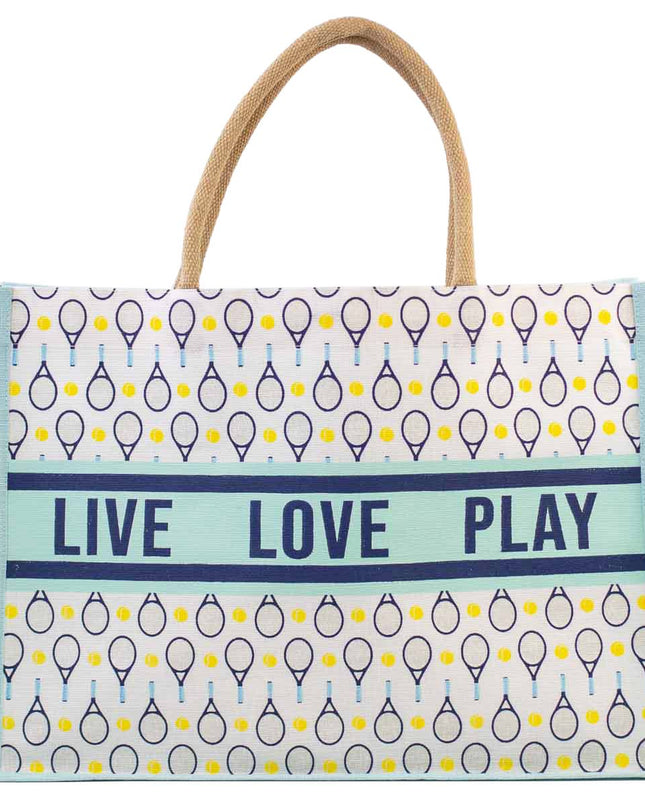 Tennis Love Juco Tote   Sky/Navy/White   19x14x7.5