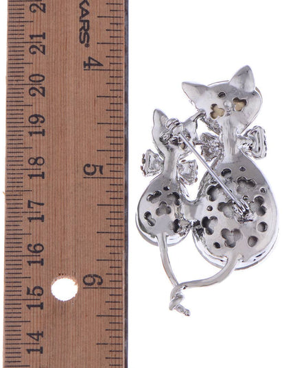 Light Smoked Topaz Kitty Cat Animal Brooch Pin