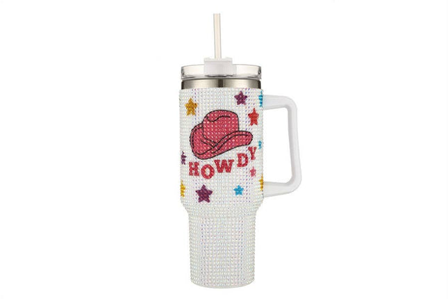 Ladies Rhinestone HOWDY 40 oz Tumbler Cup