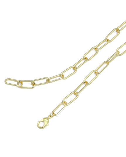 Pave Pickleball on Paper Clip Link Chain Adjustable Necklace