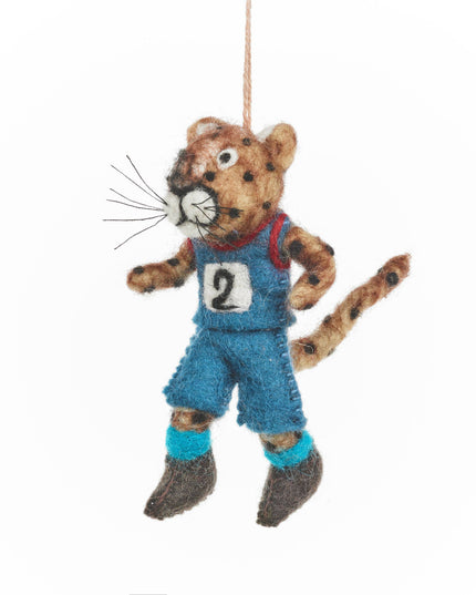 Running Cheetah Felt Ornament