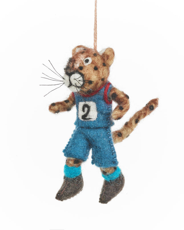 Running Cheetah Felt Ornament