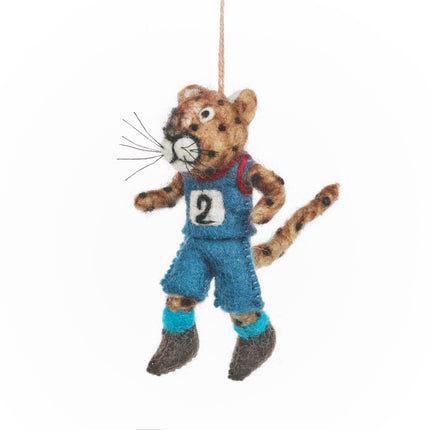 Running Cheetah Felt Ornament