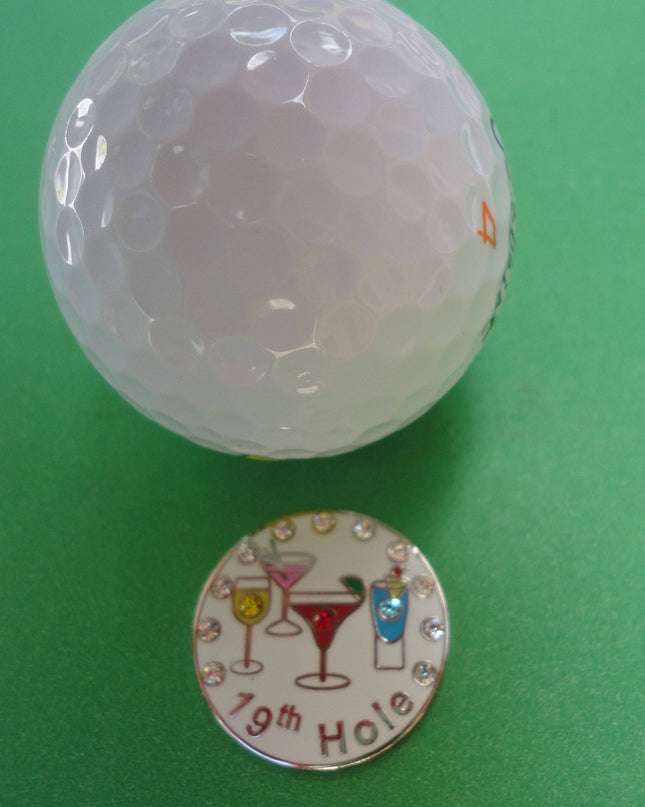 19th Hole w/ Crystals Ball Marker