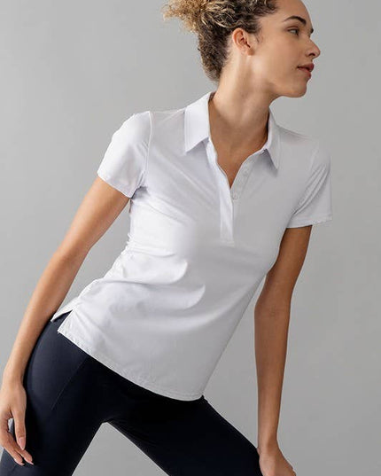 Four Button Placket Polo Shirt