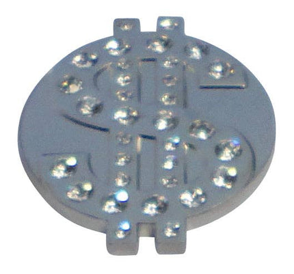 Dollar Sign Ball Marker with Clear Crystals