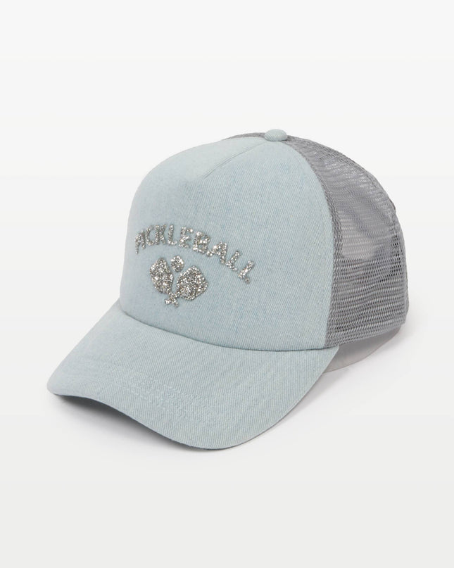 Pickleball Bling Stone Patch Denim Mesh Back Hat