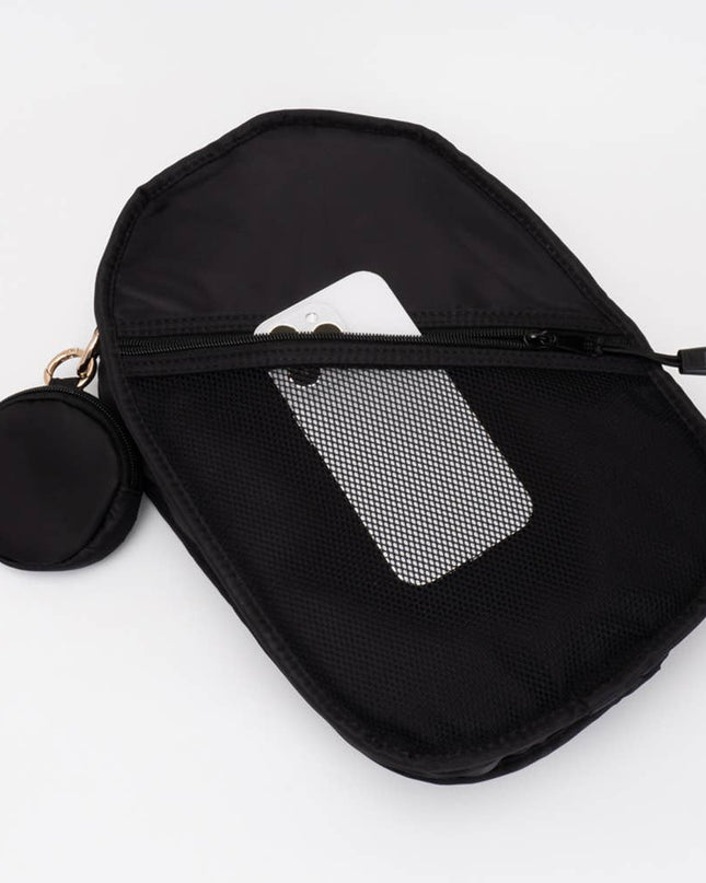Pickleball Sling Crossbody Bag, Ivory Black