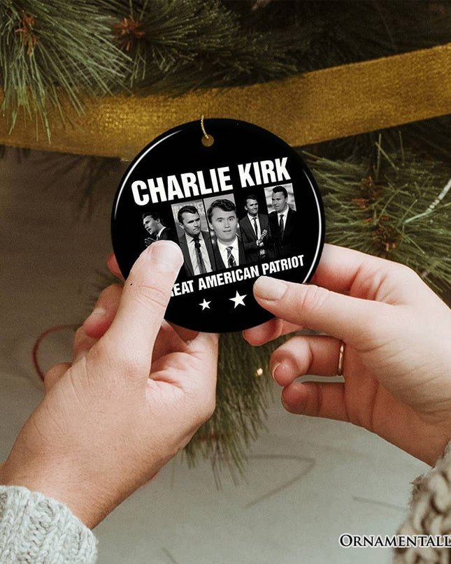Charlie Kirk Round Ornament