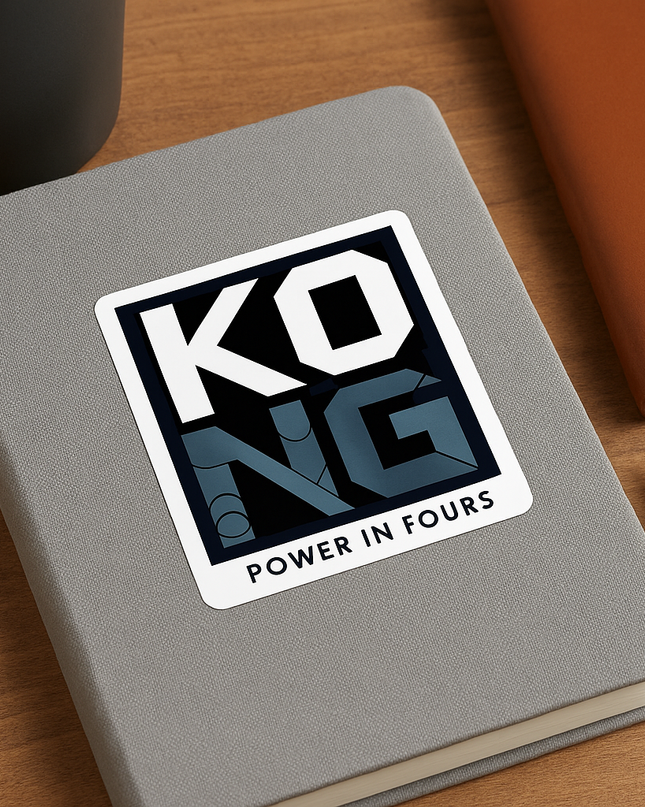 KONG Mahjong Sticker – Power in Fours Square Sticker for Tile Game Fans
