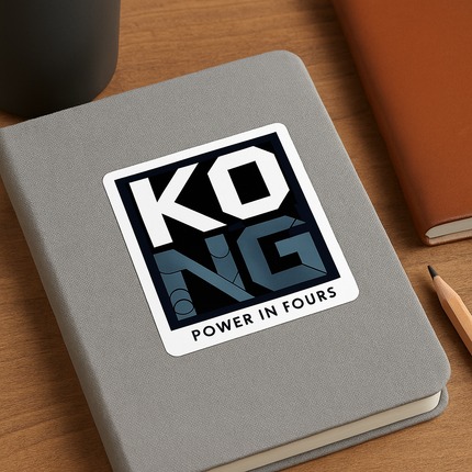 KONG Mahjong Sticker – Power in Fours Square Sticker for Tile Game Fans