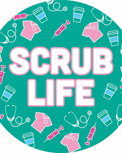 Car Coaster-Scrub Life Teal Icons