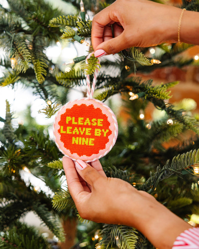 Needlepoint Ornament - Leave by Nine