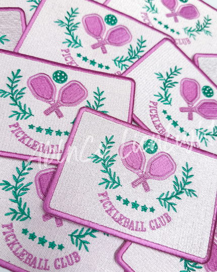 Preppy Pickleball Club  Embroidered Iron On Patch