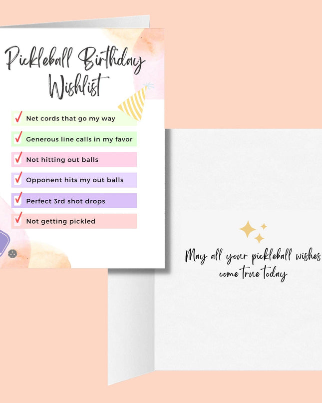 Pickleball Birthday Wishlist Greeting Card