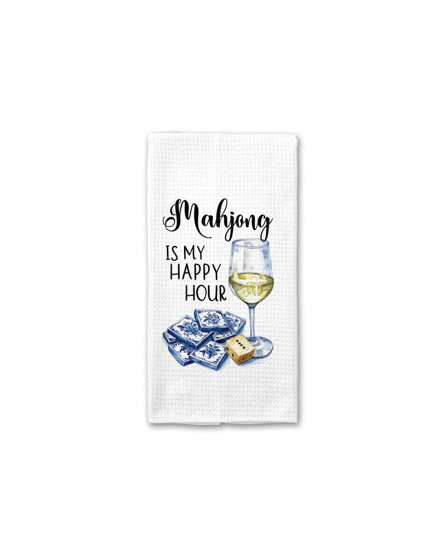 Mahjong Happy Hour Towel, Mahjong Tile Game Decor