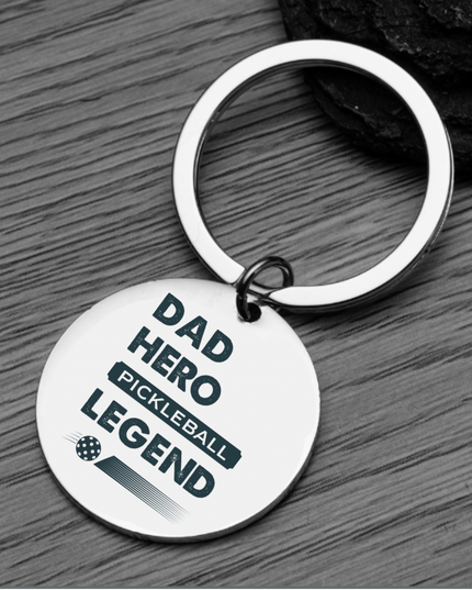 Pickleball Hero Dad Keychain