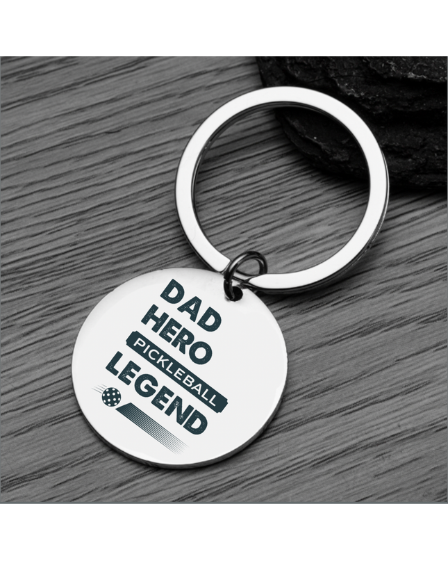 Pickleball Hero Dad Keychain