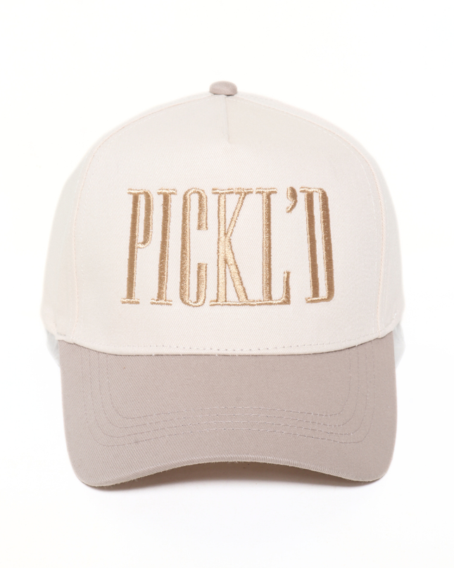 Sports PICKL'D Pickle Ball Embroidery Two Tone 5 Panel Cap