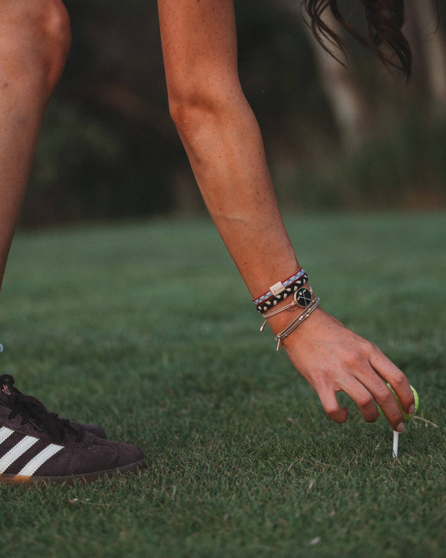 "Birdie" Black & Green Hair Tie Bracelets with Removable Ball Marker