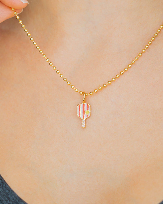 Gold Pickleball Paddle Charm