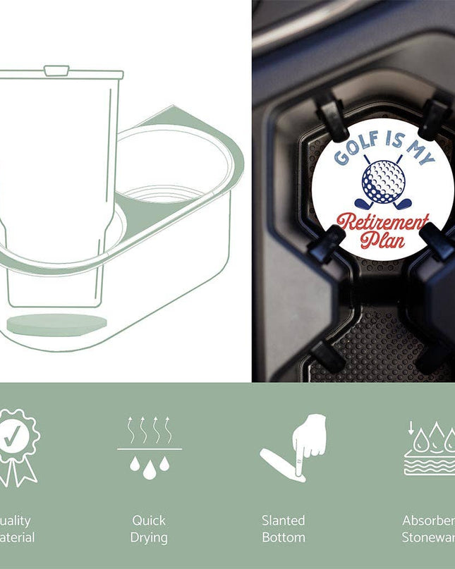 Car Coaster-Golf Is My Retirement Plan