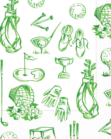 Paper Cocktail Napkins 20 Ct Golf Gear Rosanne Beck