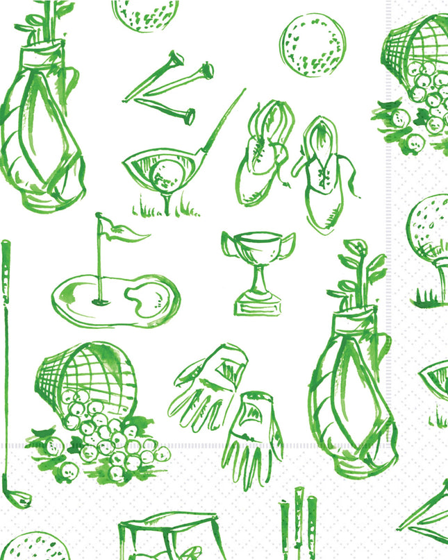 Paper Cocktail Napkins 20 Ct Golf Gear Rosanne Beck