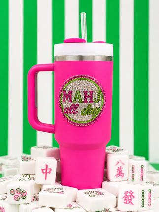 Mahjong Jeweled 40oz Pink Tumbler
