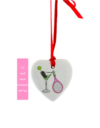 Tennis & Martini Heart Gift Tag