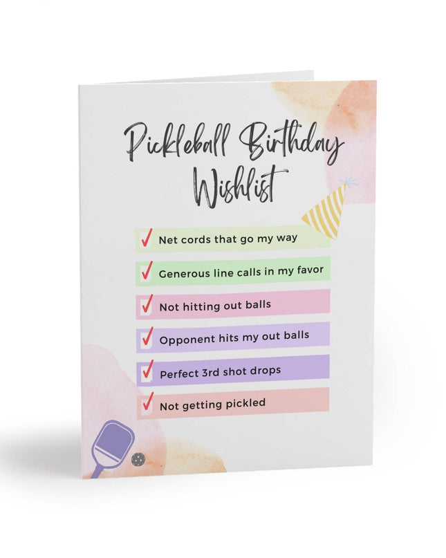 Pickleball Birthday Wishlist Greeting Card